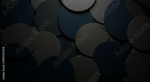 Overlapping Dark Circular Shapes Abstract Background