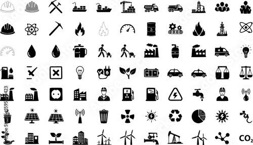 Industrial and energy icon set. EPS version.