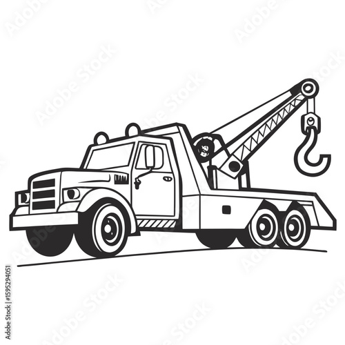 Tow truck with hook and boom vehicle transport