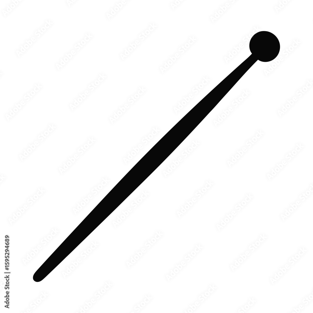 Black silhouette of a drumstick isolated on white background Black silhouette of a drumstick isolated on white background