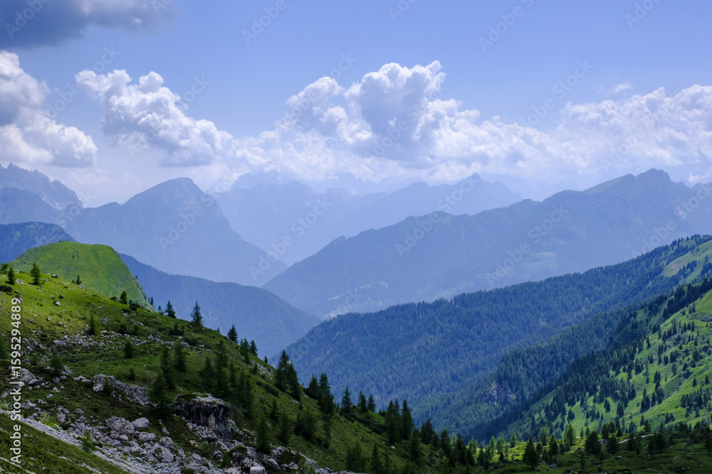 Fototapeta premium Forcella Nuvolau, Lagazuoi - Cinque Torri, Italy Dolomites