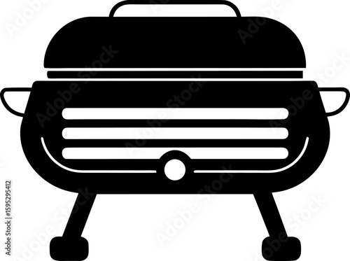 Monochrome Electric Grill Appliance Silhouette