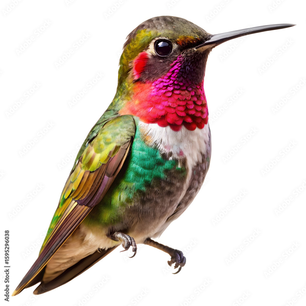 Fototapeta premium A hummin bird on white background
