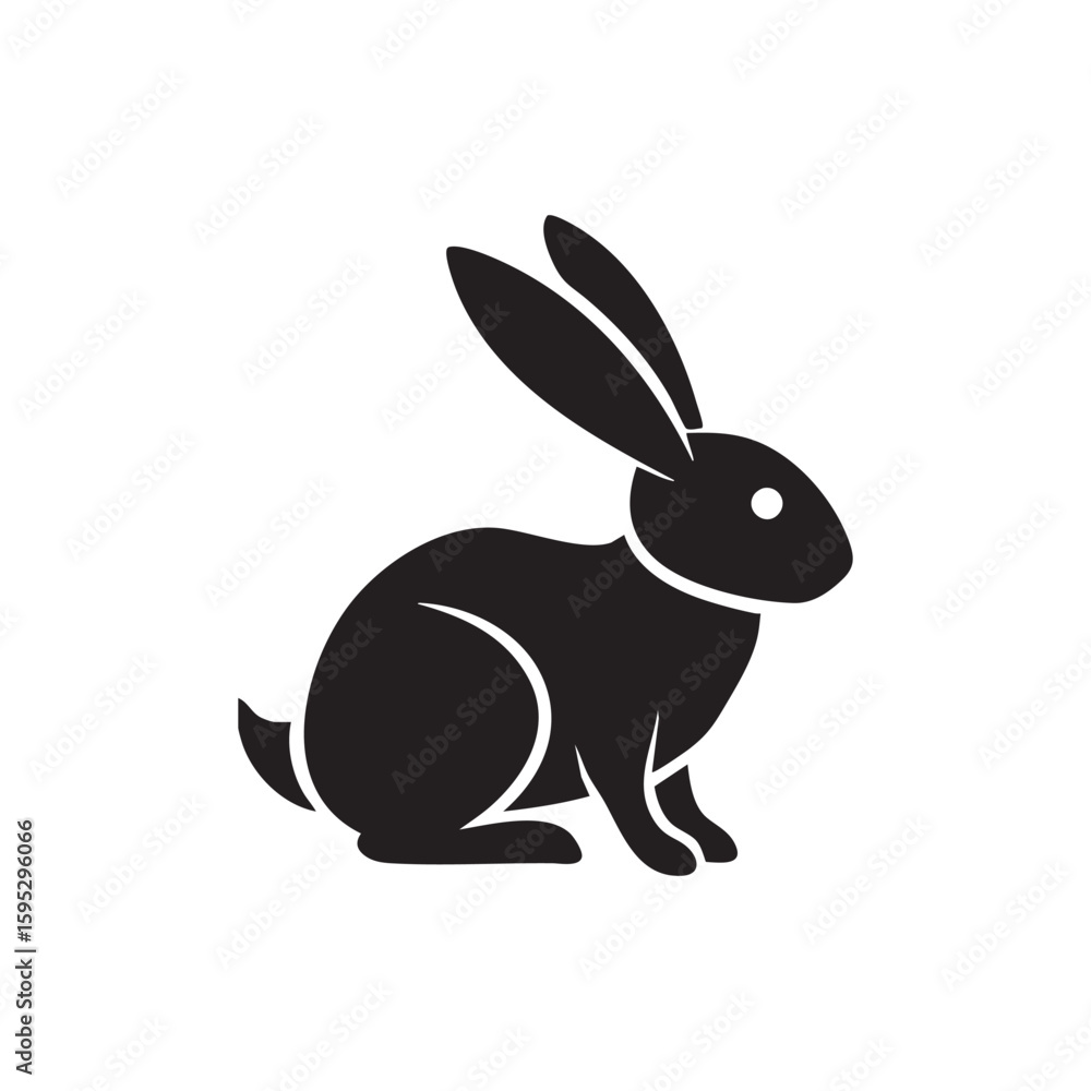 Fototapeta premium Vector illustration of a black rabbit