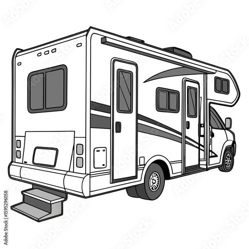 Recreational vehicle with slide out camper motorhome