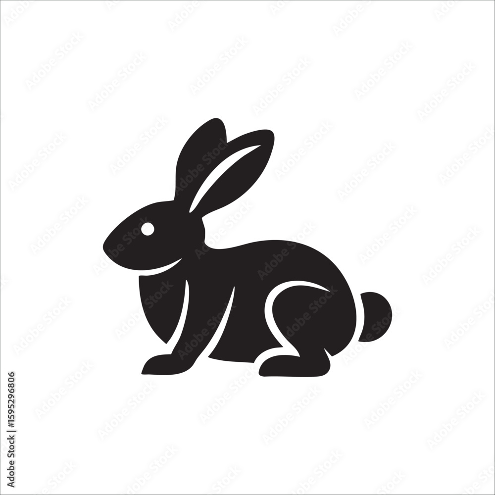 Fototapeta premium Vector illustration of a black rabbit