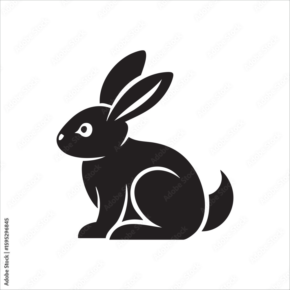 Fototapeta premium Vector illustration of a black rabbit