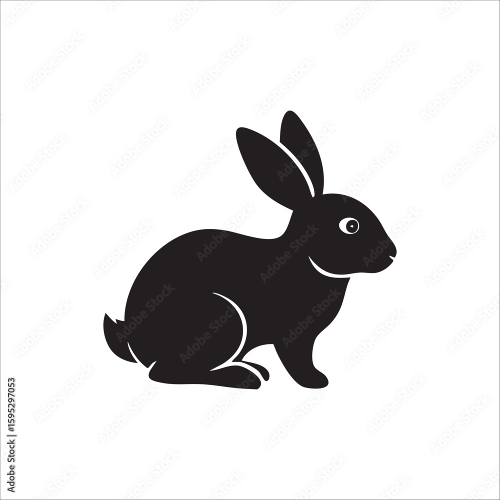 Obraz premium vector illustration of a black rabbit