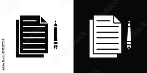 Wills and trusts icon in modern thin line and glyph concept.