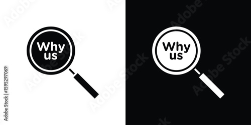 Why us icon in modern thin line and glyph concept.