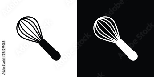 Whisk icon in modern thin line and glyph concept.