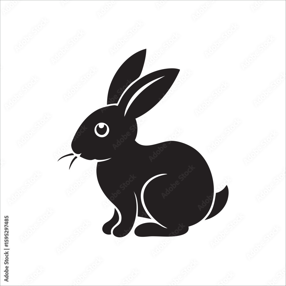 Obraz premium vector illustration of a black rabbit