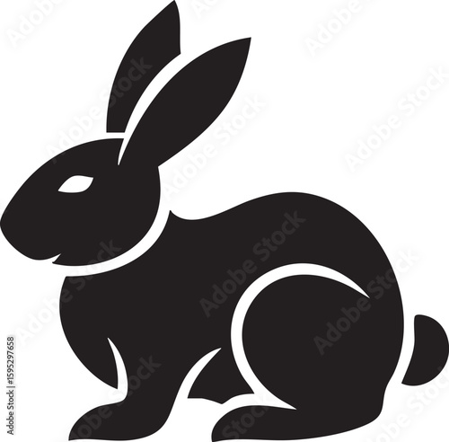 vector illustration of a black rabbit