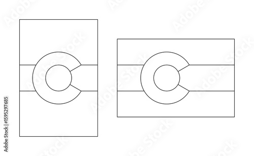 vertical and horizontal colorado flag outline. vector illustration