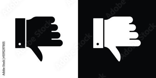 Thumb down icon in modern thin line and glyph concept.