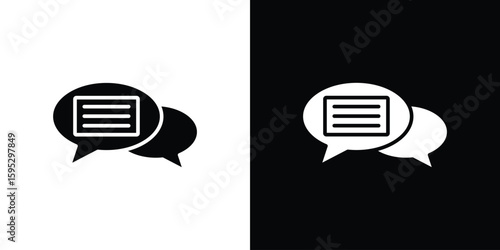 Text chat icon in modern thin line and glyph concept.