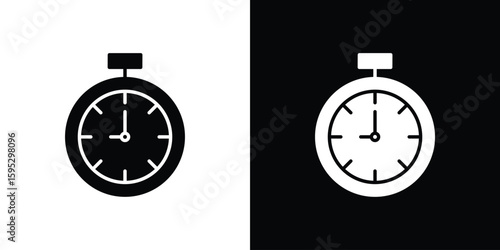 Stopwatch icon in modern thin line and glyph concept.