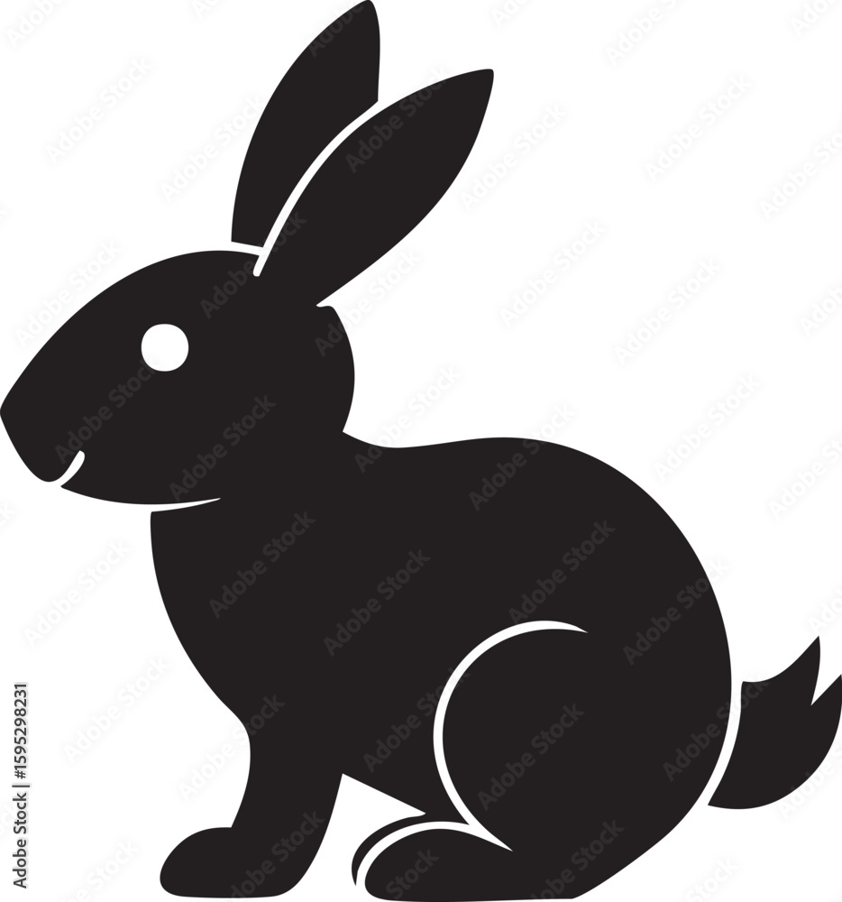Obraz premium vector illustration of a black rabbit