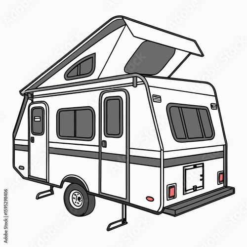 White pop up camper with grey accents trailer camping