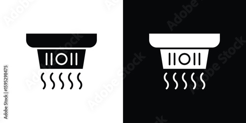 Smoke detector icon in modern thin line and glyph concept.