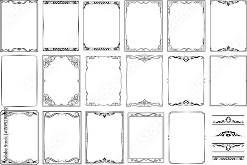 vector frames black on a white background