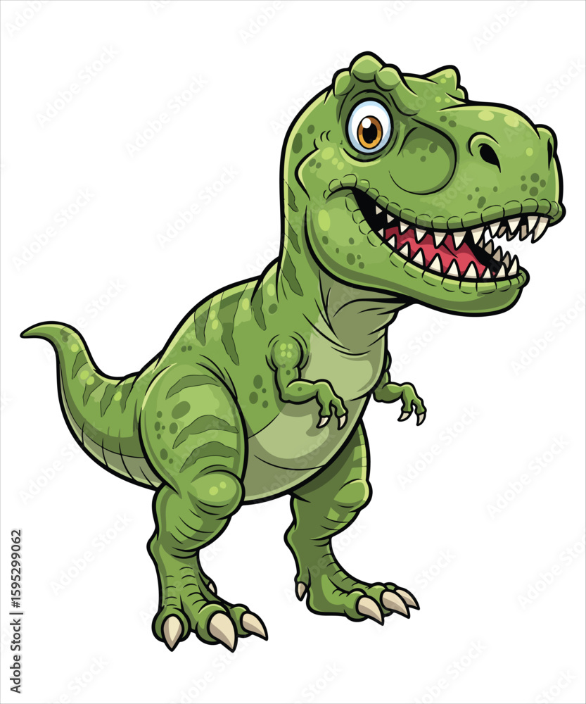 Naklejka premium Cute Cartoon Tyrannosaurus Rex Illustration