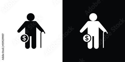 Retirement icon in modern thin line and glyph concept.