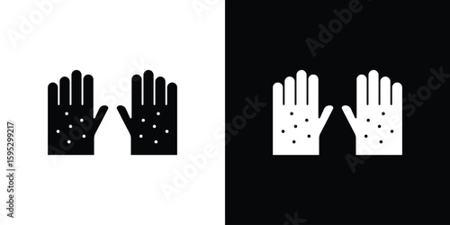 Rash hand icon in modern thin line and glyph concept.