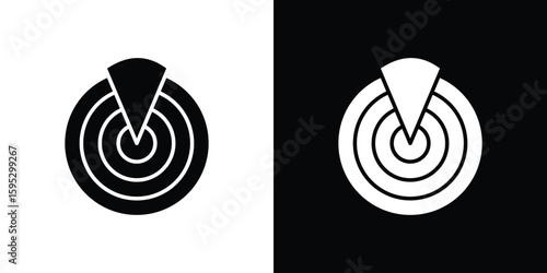 Radar detection icon in modern thin line and glyph concept.