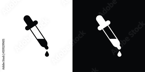 Pipette icon in modern thin line and glyph concept.