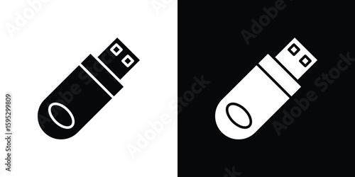 Pendrive icon in modern thin line and glyph concept.