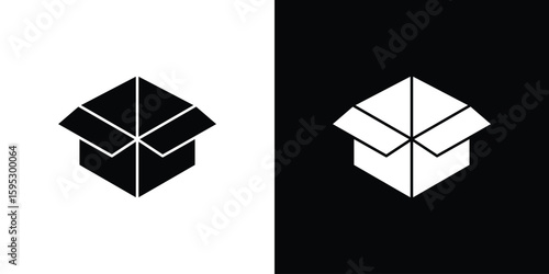 Open box icon elements. A modern flat and line icons set