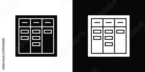 Lockers icon elements. A modern flat and line icons set