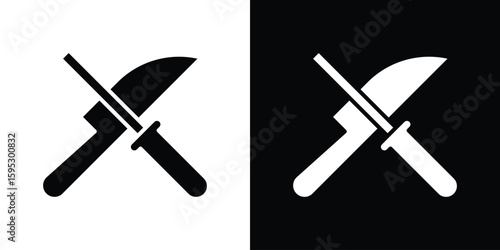 Knife sharpener icon in modern thin line and glyph concept.