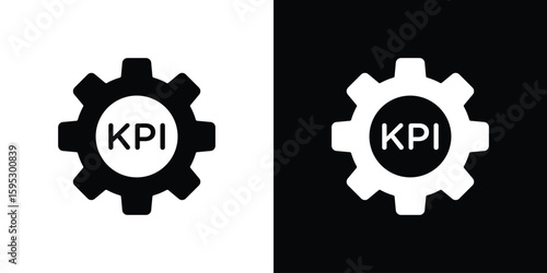 KPI icon in modern thin line and glyph concept.