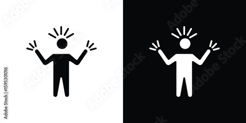 Irritated human icon in modern thin line and glyph concept.
