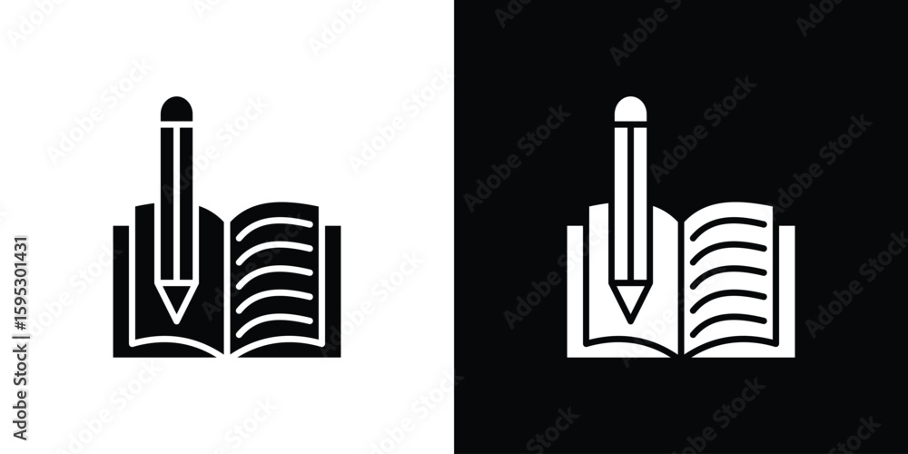 Obraz premium Homework icon in modern thin line and glyph concept.