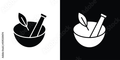 Herbal medicine icon in modern thin line and glyph concept.