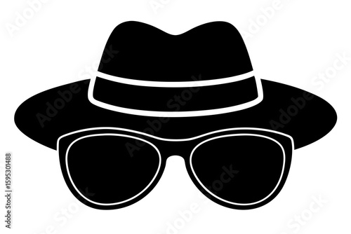 black hat with sunglasses
