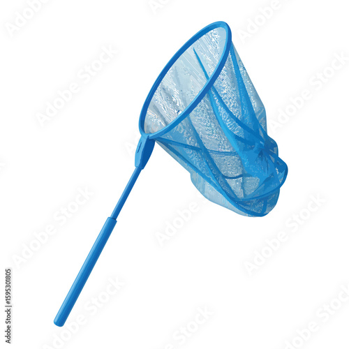 Blue butterfly net on white background