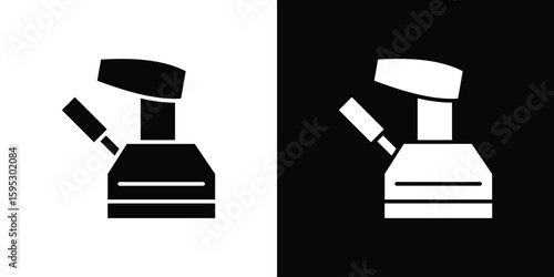 Floor sanding machine icon in modern thin line and glyph concept.