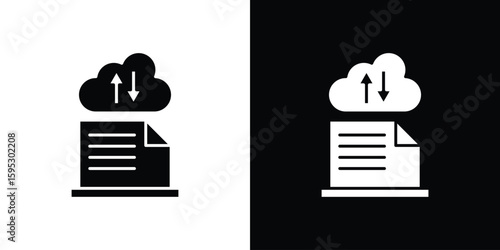File sharing icon in modern thin line and glyph concept.