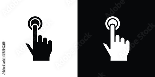 Finger control icon in modern thin line and glyph concept.