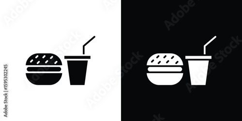Fast food icon in modern thin line and glyph concept.