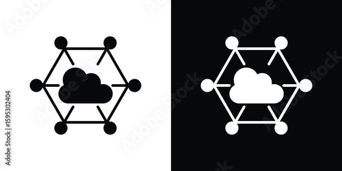 edge computing icon in modern thin line and glyph concept.