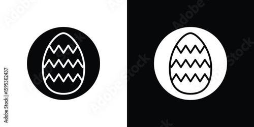 Easter eggs icon in modern thin line and glyph concept.