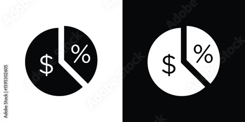 Dividend yield icon in modern thin line and glyph concept.