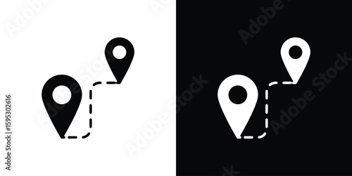 Distance icon in modern thin line and glyph concept.
