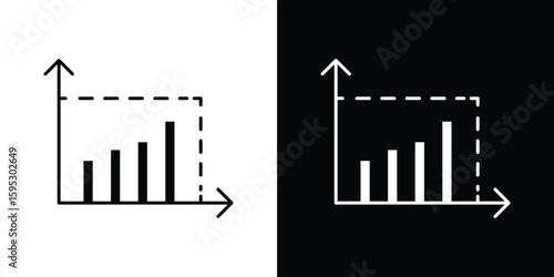 Diminishing returns icon in modern thin line and glyph concept.