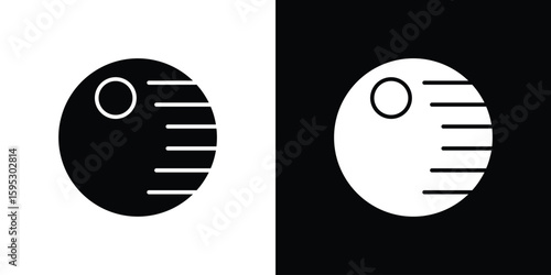 Death star icon in modern thin line and glyph concept.